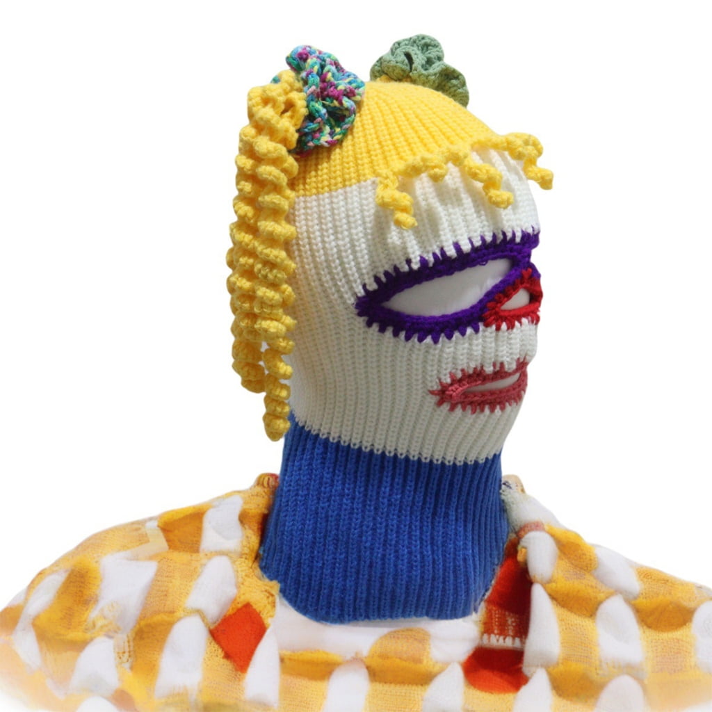 Yokua Fun Clown Balaclava Hat Novelty Face Mask Caps Pullover Hat for Skiing Hiking