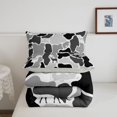 thumbnail image 5 of Manfei Kawaii Deer Full Size Comforter Sets,Vintage Camo Bedding Comforter Set,Black,Light Gray Reversible,3-Piece,1 Comforter and 2 Pillowcases, 5 of 7