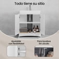 thumbnail image 3 of VASAGLE Armario de baño para Debajo del Lavabo Armario bajo Lavabo Armario de almacenaje 2 Puertas 2 Compartimentos Balda Ajustable en Altura Tamaño de 60 x 30 x 60 cm Blanco, 3 of 5