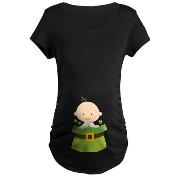 CafePress - Irish Baby Shamrock Luck Maternity T Shirt - Maternity Dark T-Shirt