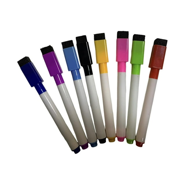 simhoa 8 Pcs Marqueurs Effaçables pour Cadeau Bureau Pinceau Noir