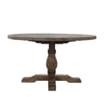 thumbnail image 2 of Kai 42 Inch Reclaimed Pine Wood Round Dining Table, Turned Pedestal Base, Brown- Saltoro Sherpi, 2 of 4