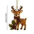 thumbnail image 4 of Clearance! Christmas Tree Ornament, Acrylic Hanging Pendant with Holly Leaf, Holiday Keepsake Decor, Xmas Tree Wreath Garland Home Decorations Indoor (Reindeer), 4 of 8