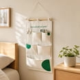 thumbnail image 2 of SLYNSHome 5 Pocket Wall Hanging Organizer,Green Fabric Foldable Wall Mount Storage Bag For Bedroom, Bathroom, Kitchen And Door Sundry Storage, 2 of 8