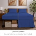 thumbnail image 3 of Mellanni Iconic Collection Pleated Microfiber Bed Skirt 15" Drop, King, Royal Blue, 3 of 7