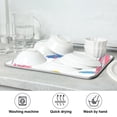 thumbnail image 7 of Yayeee Dish Drying Mat for Kitchen Counter 16"x18" Microfiber Absorbent Pad, Pink Hand Drawn Sailboats, 7 of 7