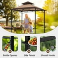 thumbnail image 5 of MASTERCANOPY 8 x 5ft Outdoor BBQ Grill Gazebo with LED Lights and Shelves, Brown Khaki Two-Tone, 5 of 6