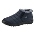thumbnail image 2 of Snow Boots for Women Men Winter Waterproof Comfortable Warm Furry Lined Ankle Booties Outdoor Slip On Waterproof Short Boots Blue Size 11, 2 of 7