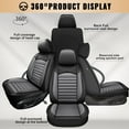 thumbnail image 3 of DIKSOAKR Car Seat Cover Fit for Mitsubishi Lancer 2012-2017: 2 Front Seat Covers Faux Leather Seat Cushion Waterproof Seat Protector Airbag Compatible(2 Seats,Black&Gray), 3 of 7