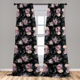 thumbnail image 4 of Ambesonne Vintage Curtains, Abstract Roses Peonies Plot, Pair of 28"x95", Mauve Taupe and Jade Green, 4 of 5