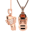 thumbnail image 3 of Birthstone Shoe Pendant Necklace w/ Pure Brilliance Zirconia - Rose Gold Plated - February, 3 of 8