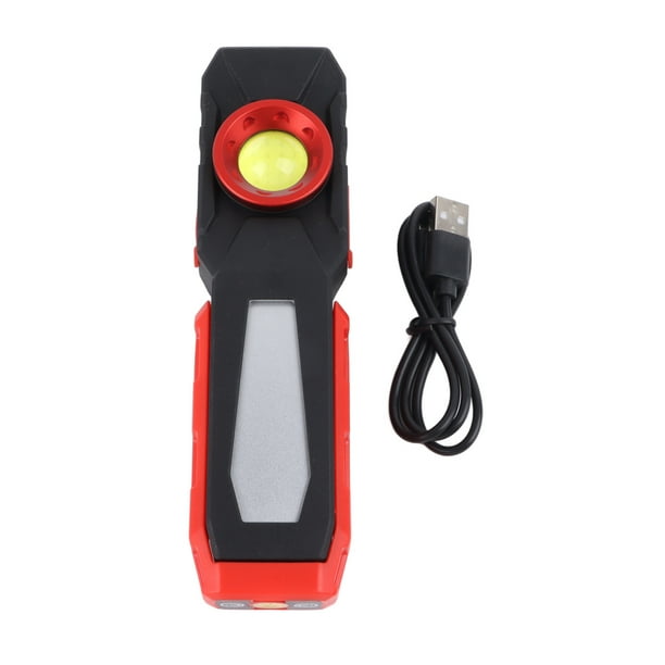 Luz de trabajo recargable con imanes y ganchos plegables. Luz de trabajo LED flexible de 2000 mAh para reparación de automóviles.