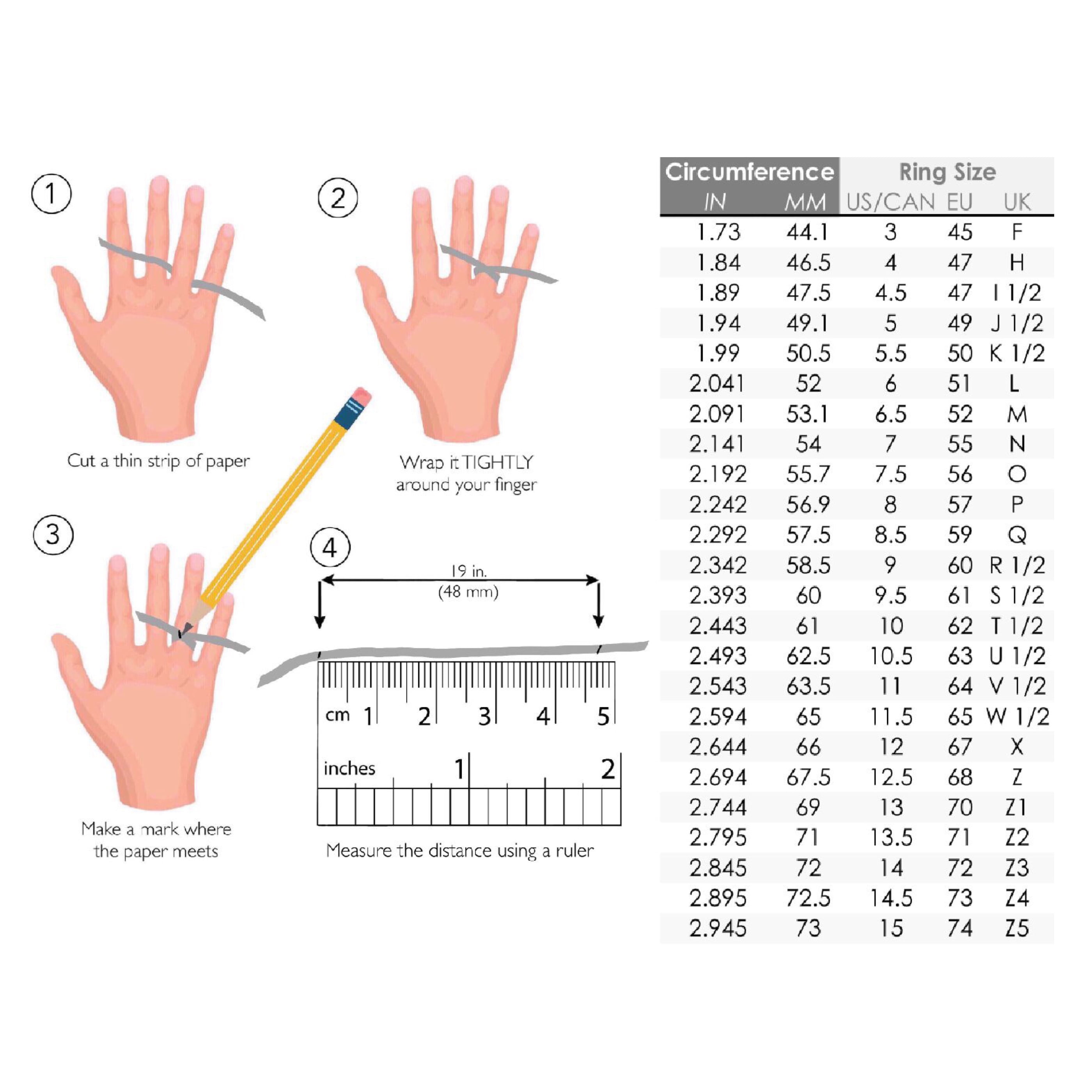 RING SIZE - Carrera Casting