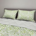 thumbnail image 2 of Leaf Comforter & Sham Bedding Set, Various Types of Green Fresh Leaves Illustration with Garden Summer Season Graphic Design, 3 pcs Duvet Set Microfiber Filling Quilt, 5 Sizes, Green, by Ambesonne, 2 of 4