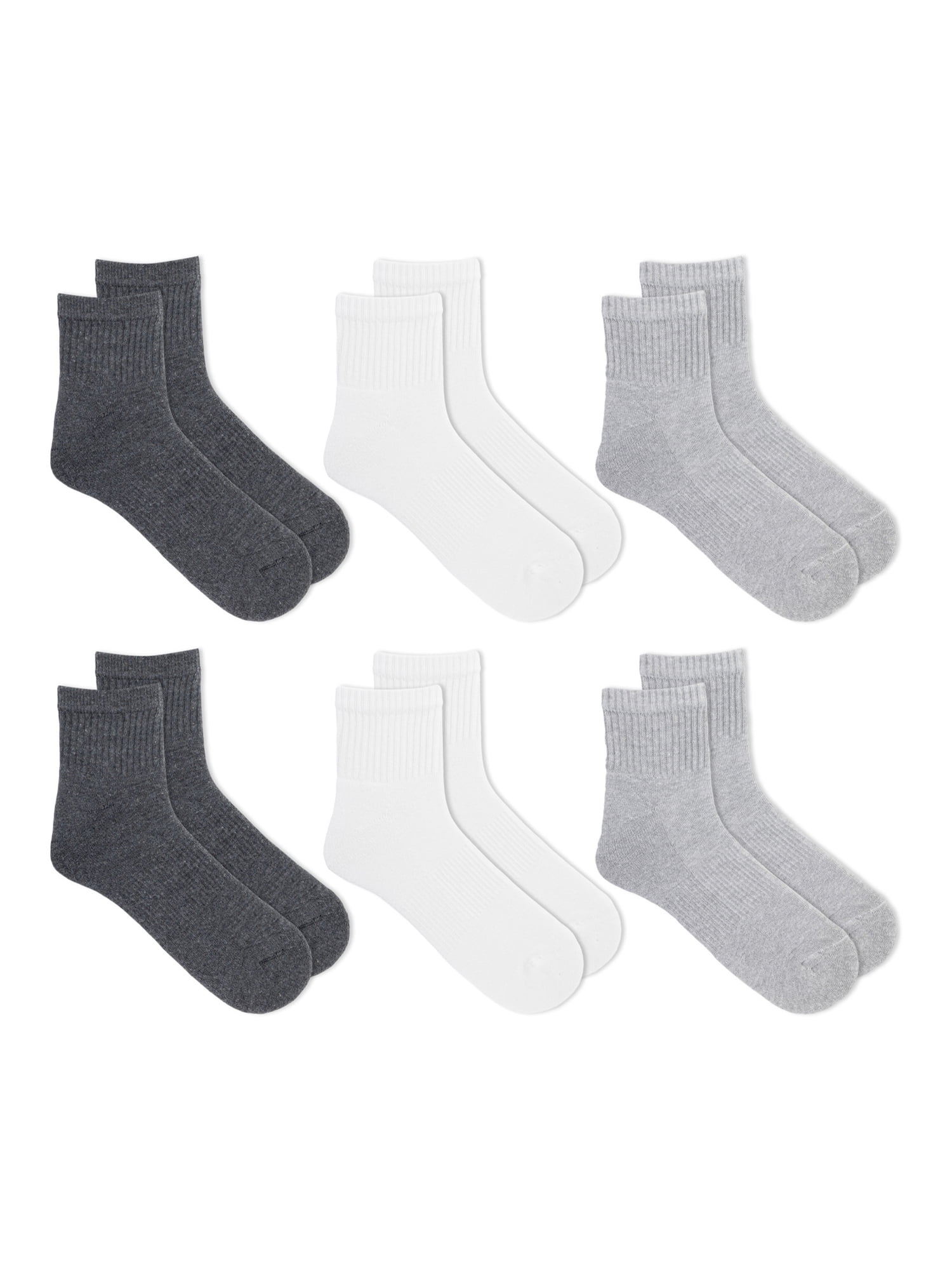 Athletic Works Men's Ankle Socks, 6Pack