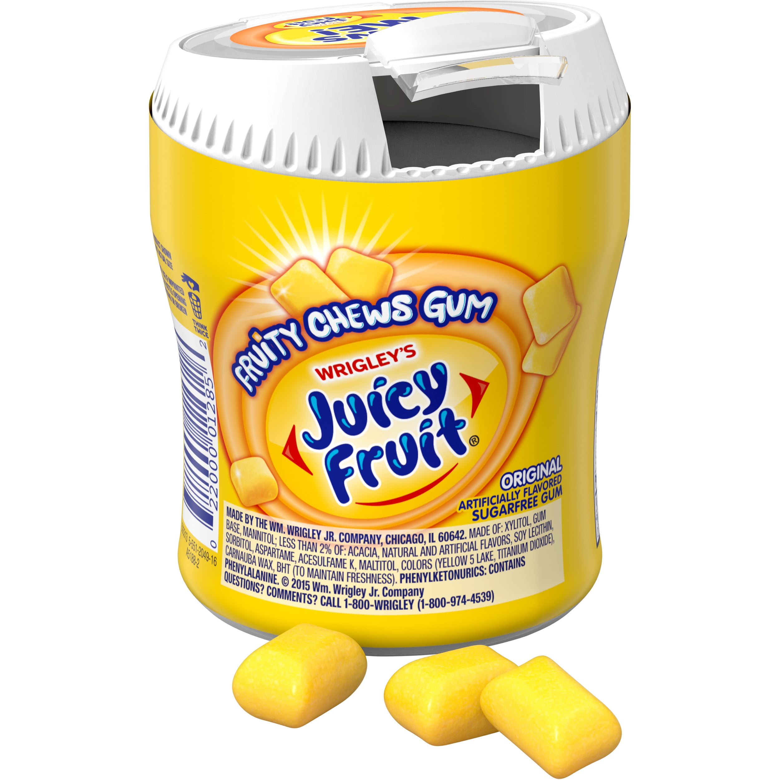 16 PACKS Juicy Fruit, Sugar Free Fruity Chews Original Chewing Gum