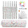 thumbnail image 1 of 1 Set Crochet Hook Yarn Ergonomic Kit Knitting Needle Sewing Tool Grip With Bag, 1 of 2