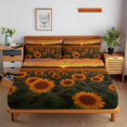 thumbnail image 1 of 2/3pcs Sunflower Fitted Sheet Set Children Adult Soft Cozy Bedding Set with Pillowcase,Queen (60"x80"), 1 of 5