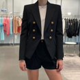 thumbnail image 3 of Elegante Blazer Chaquetas para Mujer Casual Trabajo de Negocios Oficina Abrigos Manga Larga Doble Botonadura Blazers Outwear XL, 3 of 3