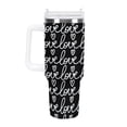 thumbnail image 3 of Black Love Heart 40 Oz Tumbler with Handle and Straw Lid, Stainless Steel Insulated Travel Coffee Mug, Vacuum Insulated Water Bottle for Home, Office, Car, Keep Hot/Cold for Hours, 3 of 8