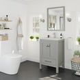 thumbnail image 2 of Eviva London 24"W x 18"D Gray Bathroom Vanity with White Carrara Quartz Countertop and Undermount Porcelain Sink, 2 of 11
