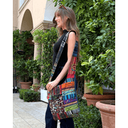 Kathmandu Collection Tribal Stripe Patchwork Hobo Bag