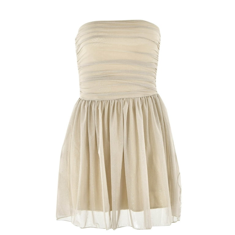 Plus Size Fall Dresses for Curvy Lady Women's Strapless Mini Dress, Glitter  Tulles Homecoming Dresses for Teens, A Line Short Prom Cocktail Gown with  Bow Khaki M - Walmart.com