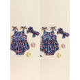 thumbnail image 2 of Gupgi Baby Girl 2Pcs Summer Outfits Sleeveless Tie Strap Fruit/Floral Print Romper with Headband Set, 2 of 9