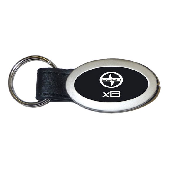 Toyota Scion xB Oval Leather Key Chain (Black)