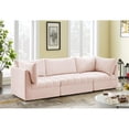 thumbnail image 2 of Meridian Furniture Jacob Pink Velvet Modular Sofa, 2 of 9