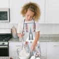 thumbnail image 4 of Gray Christmas Gnome Village Pattern Kids Aprons for Girls and Boys,Adjustable Neck Strap Toddler Aprons for Kids Cooking Baking, 4 of 7