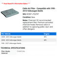 thumbnail image 2 of Cabin Air Filter - Compatible with 1998 - 2010 Volkswagen Beetle 1999 2000 2001 2002 2003 2004 2005 2006 2007 2008 2009, 2 of 2