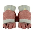thumbnail image 2 of hoksml Women's Convertible Flip Mittens Touchscreen Fingerless Gloves Thermal Knit with Fold-over Mitten Cap Solid Color Winter Gloves, 2 of 4