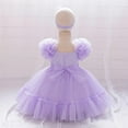 thumbnail image 5 of Girls Cute Tulle-Tutu Dresses with Hairbands Summer 6M-3Y Toddlers Kids Elegant Solid Sleeveless Bowknot High Waisted A-Line Dress, 5 of 8