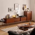 thumbnail image 3 of Mueble de TV de estilo medio y antiguo para apartamento pequeño, mueble nórdico para sala de estar, mueble de pared combinado blanco, 3 of 4