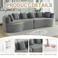 thumbnail image 5 of Timbernest 111.5" Curved Sectional Sofa, Oversized Boneless Cloud Couch, Corduroy 4-Seater Floor Sofa for Playing Living Room, Gray, 5 of 15