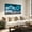Teal Blue Sea, variant on Sunset Ocean Waves Beach Landscape Canvas Wall Art, Teal Sea with Colorful Sky Seaside Scenery Painting, 40x20 Inch Coastal Wall Decor Picture for Living Room Bedroom Home Office