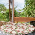 thumbnail image 2 of Ambesonne Spring Fitted Round Tablecloth, Tiger Lily Flowers Exotics, 36"- 40" Diameter, Coral Green Off White, 2 of 5