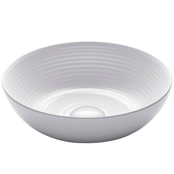KRAUS Viva Round White Porcelain Ceramic Vessel Bathroom Sink, 13 in. D x 4 3/8 in. H