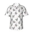 thumbnail image 2 of Picia Funny Chicken Gentle Cotton Regular Fit Short Sleeve Casual Hawaiian Shirt for Men-Small, 2 of 8