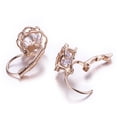 thumbnail image 4 of Yoursfs Leverback Earrings for Women Inlay Cubic Zirconia Filigree Gold Plated Hollow Rose Flower Earrings Drop Piercing Earrings Jewelry Gift, 4 of 5