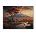 thumbnail image 3 of Designart "African horizon Mount Kilimanjaro II" Landscape & Nature Print on Natural Pine Wood, 3 of 5