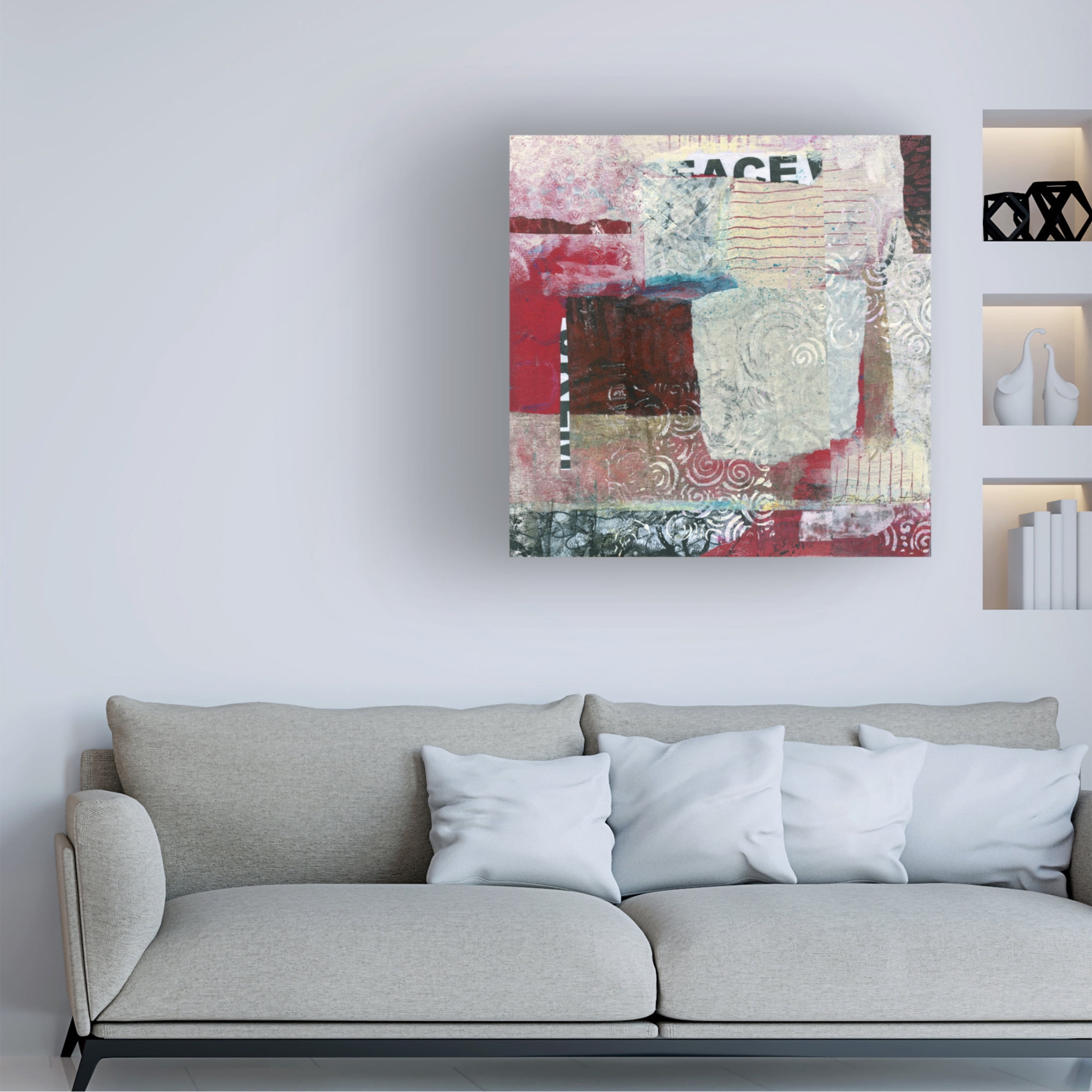 Canvas Wall Art - Fiona Stokes Gilbert 'Peace 2' Wall Art for Living Room, Bedroom, or Office Décor by Trademark Fine Art - 35 x 35 Inches