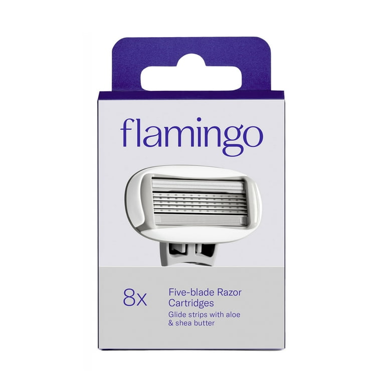Flamingo Women s 5 Blade Razor Blade Refill Cartridges with Handle 8 Count Walmart