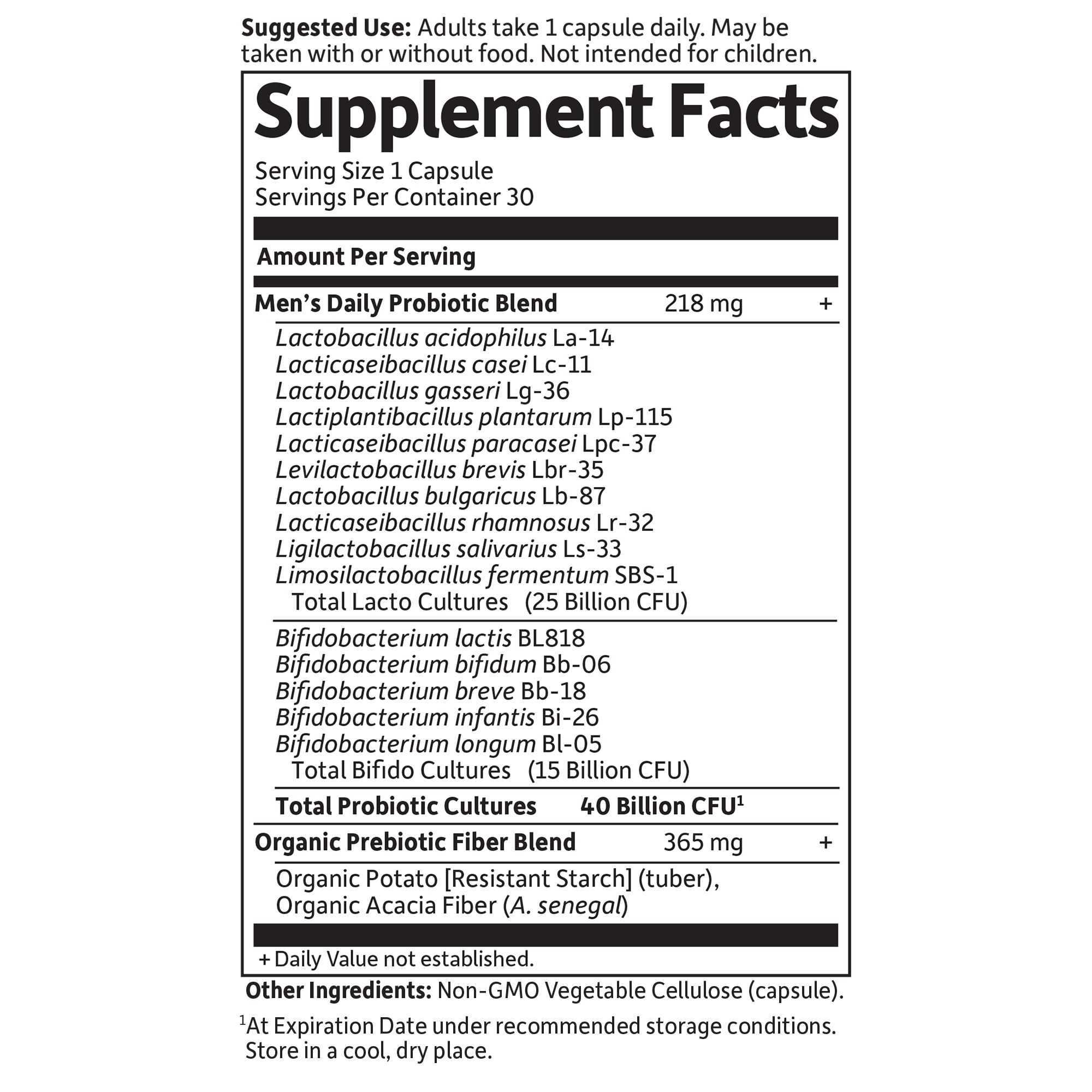 Garden of Life Dr. Formulated Men's Health Daily Care Probiotics Vitamins for Digestive Gut Health and Immune Support, 30 Count​