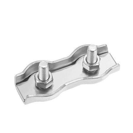 

2pcs 304 Stainless Steel Duplex Wire Rope Clip Cable Clamp For 4mm-5mm Rope