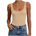 thumbnail image 4 of enyan Women's Tank Tops Square Neck Sleeveless Ladies Tank Top Undershirts Spaghetti Strap Tank Top,Rose Gold,S, 4 of 7