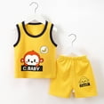 thumbnail image 4 of TOWED22 Baby Boy Summer Clothes Sleeveless Geometric Tank Top Jogger Shorts Set 12M-4T Yellow,7-8 Y, 4 of 4