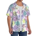 thumbnail image 4 of Naloa Sea Turtles Men's Loose Fit Cuban Collar Short-Sleeve Shirt with Button-down and Chest Pocket for Everyday Wear Outings - Small, 4 of 7
