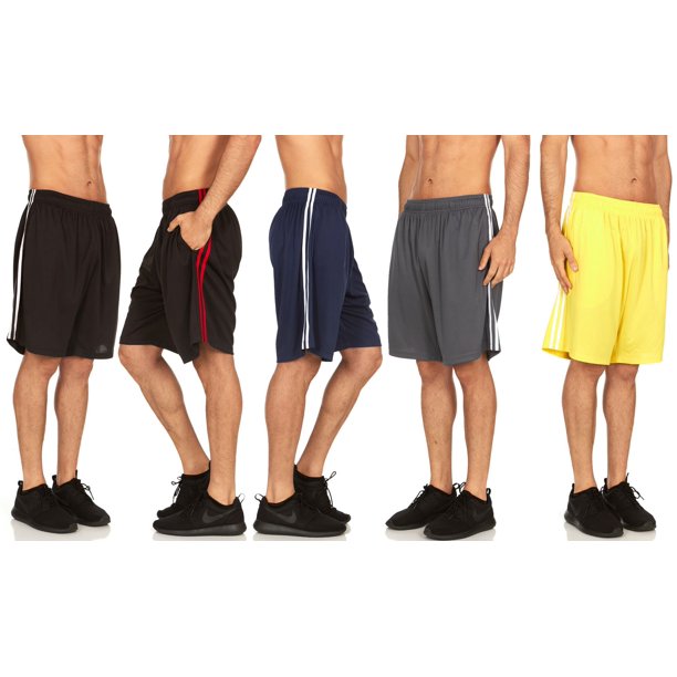 DARESAY Mens Mesh Shorts with Pockets 5Pack